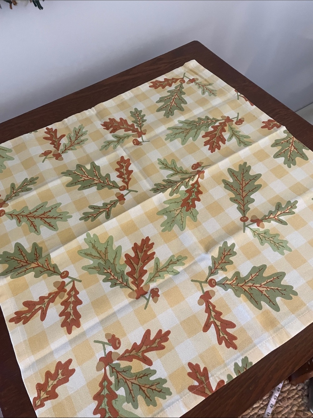 Autumn Oak Gingham cloth napkins  - Yellow, Green, Rust set of 6